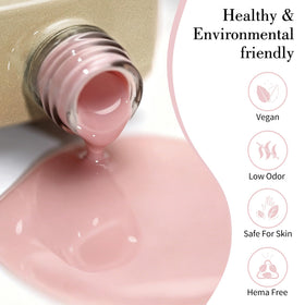 Application du vernis gel Rose Huître sur des ongles