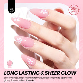 Application du Vernis Gel Rose Nude sur des ongles