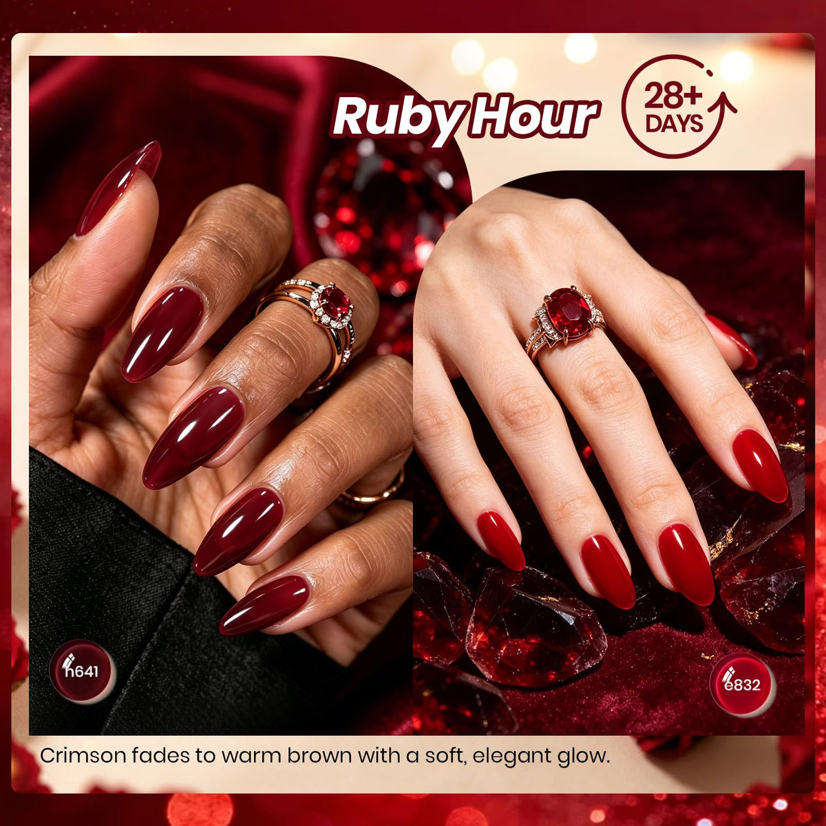 Application du vernis gel rouge beetles sur des ongles