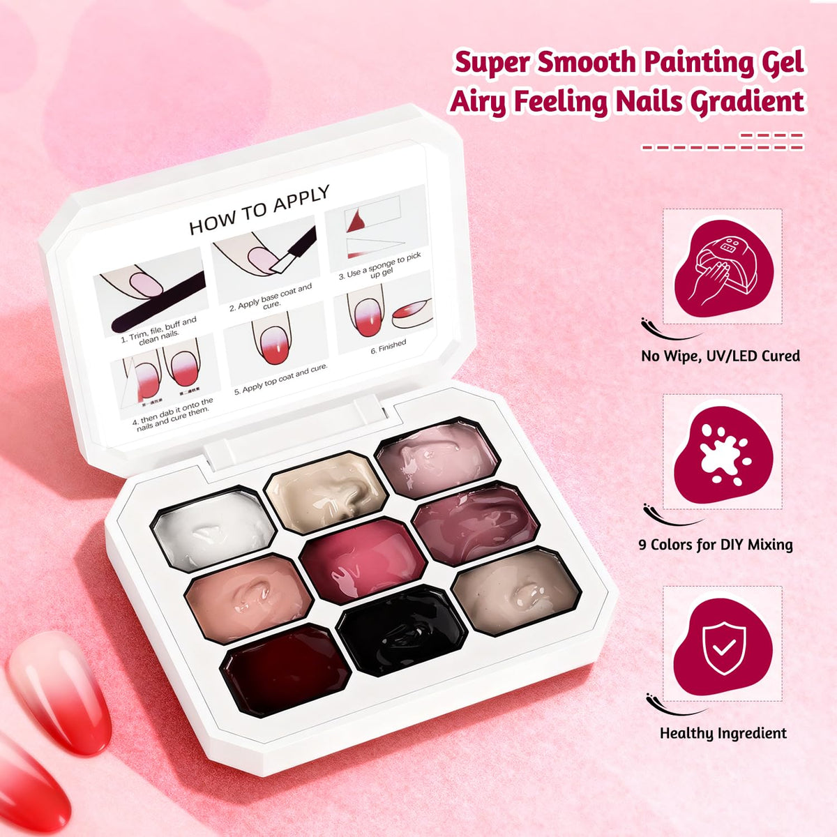 Application du vernis gel sur des ongles