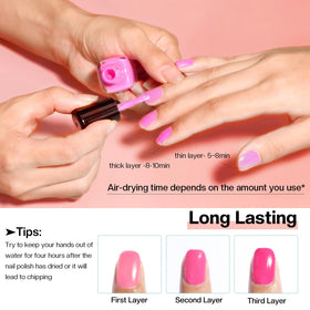 Application du vernis Morovan sur des ongles manucurés