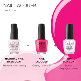 Application du vernis OPI sur des ongles bien manucurés