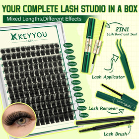 Application facile des cils avec les outils fournis dans le kit KEYYOU