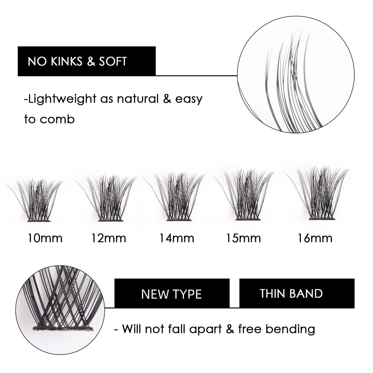 Application facile des cils individuels avec colle