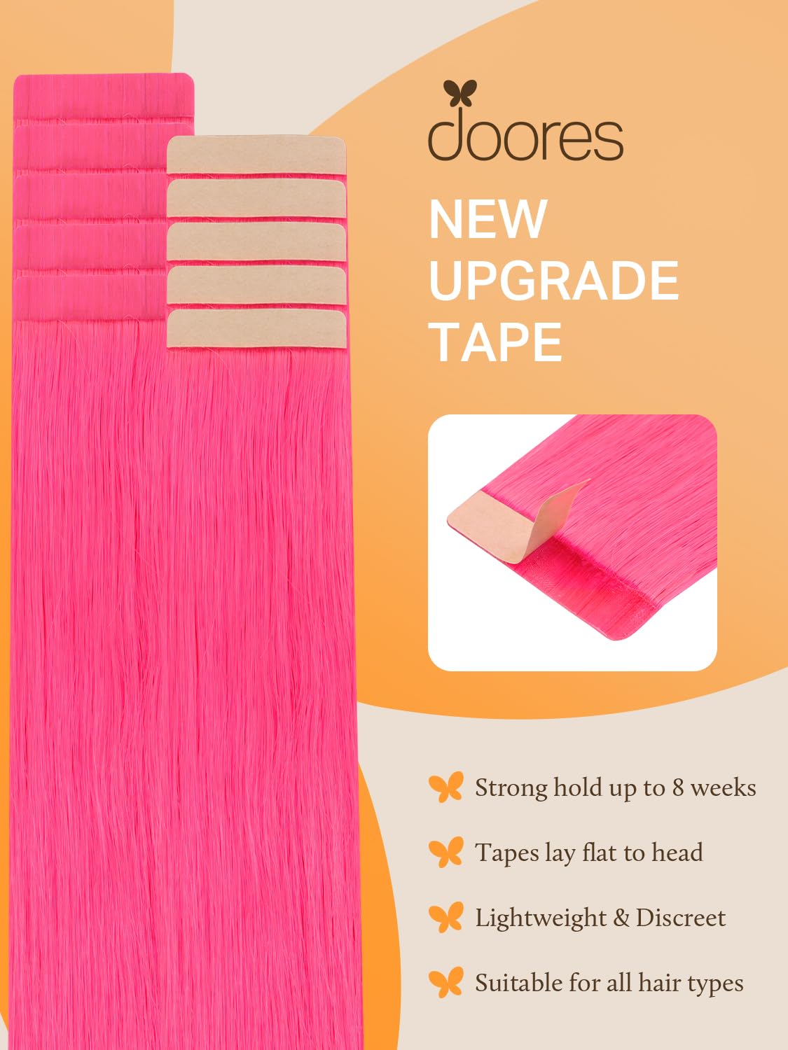 Application facile des extensions de cheveux DOORES