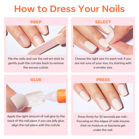 application facile des faux ongles press-on roses modelones
