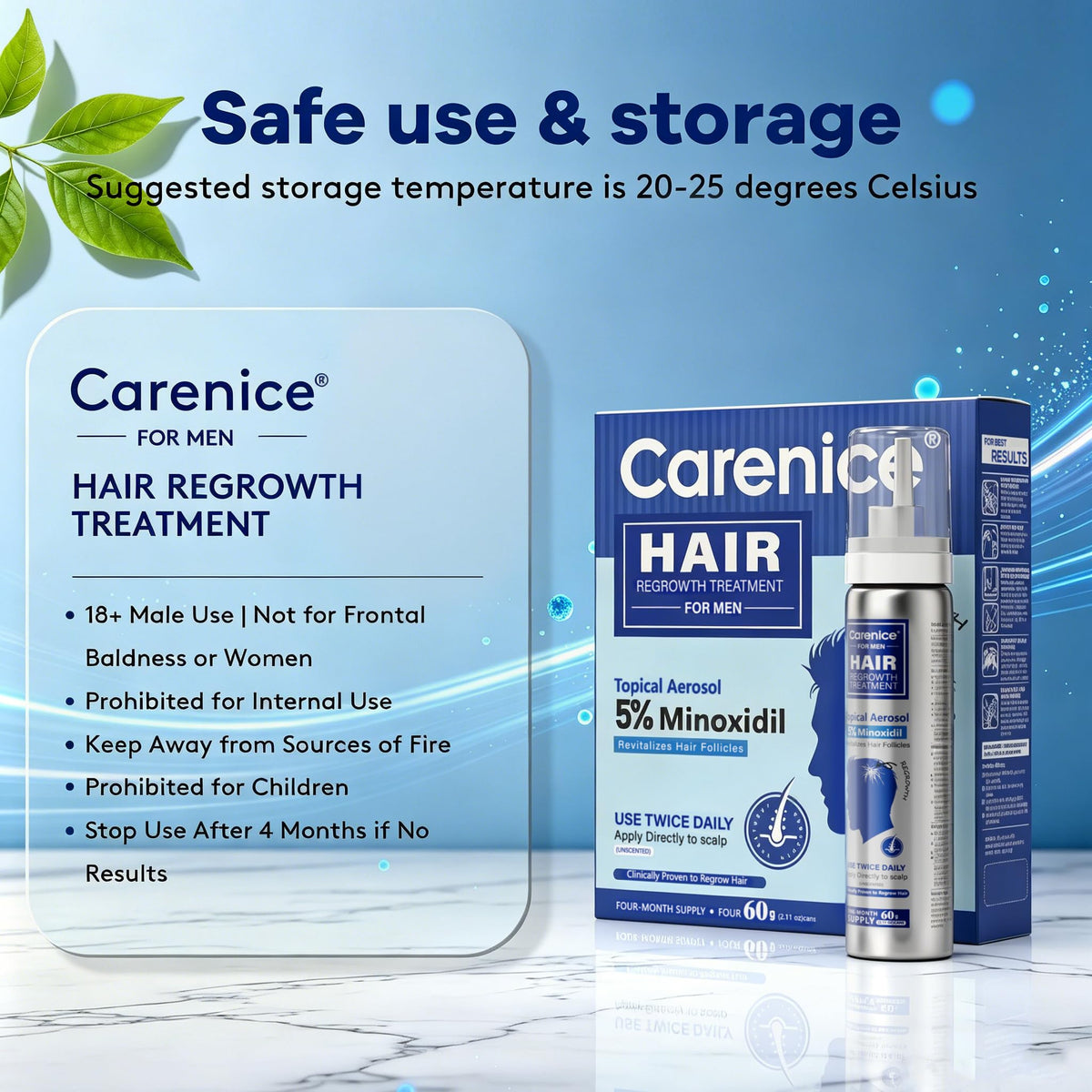 Application quotidienne de mousse Minoxidil sur la barbe