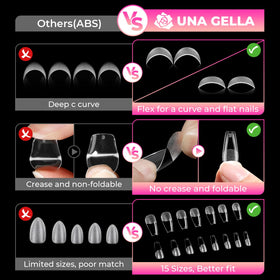 Application rapide des tips ongles coffin UNA GELLA