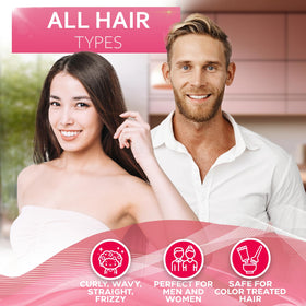 Après-shampooing BELLISSO appliqué sur des cheveux brillants