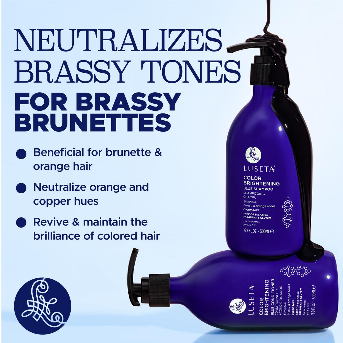 Après-shampooing bleu L LUSETA 500ml vue avant