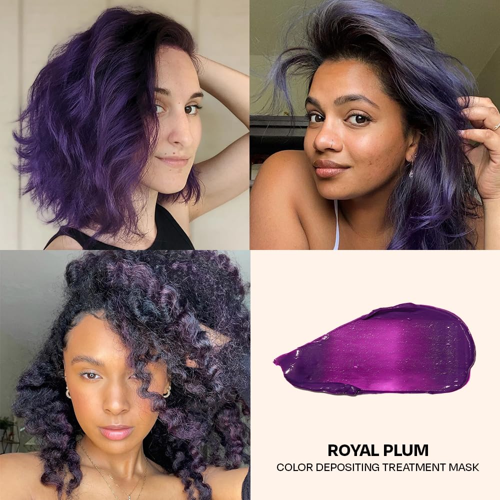 Après-shampooing Overtone Royal Plum sur une étagère de salle de bain