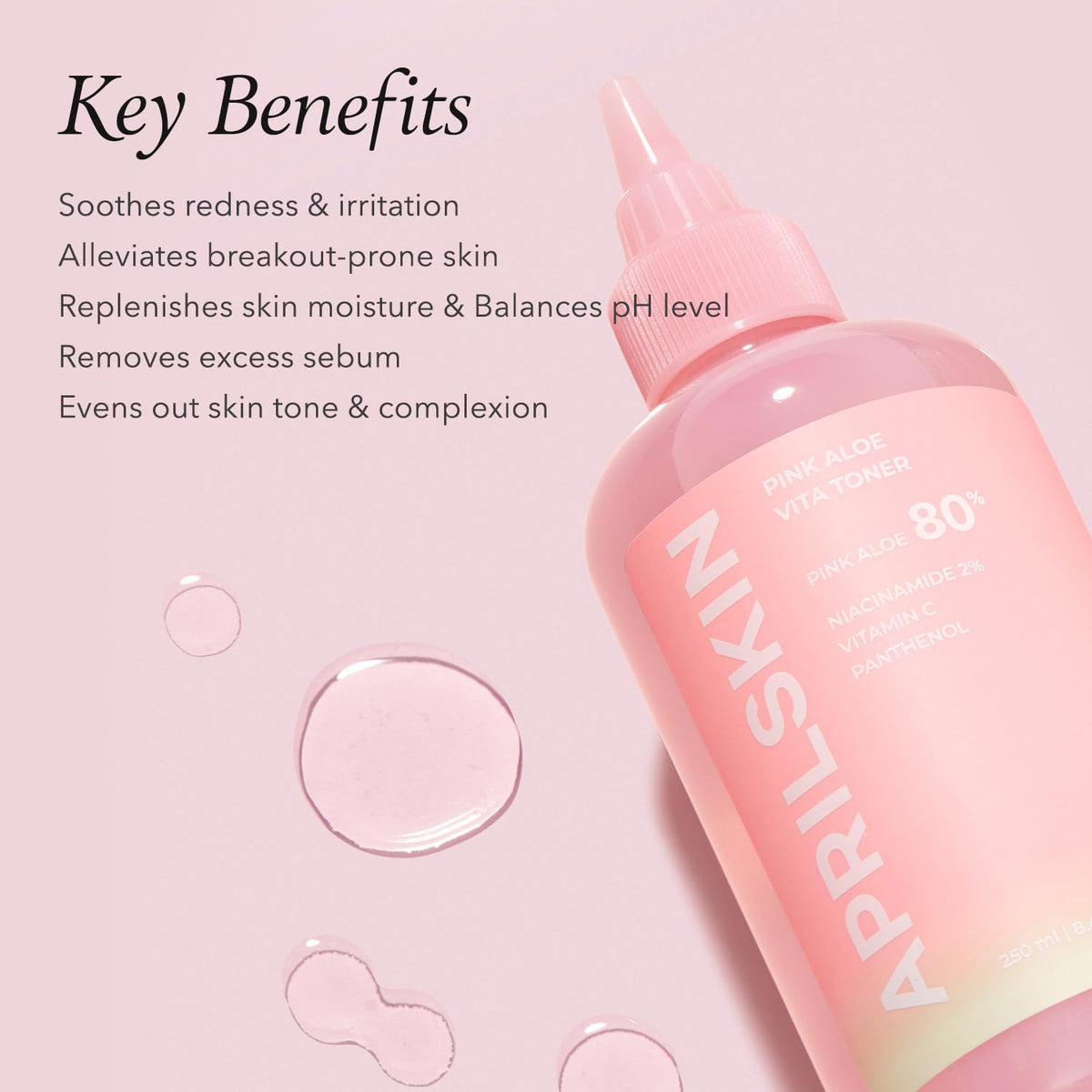 APRILSKIN Tonique Pink Aloe Vita 310g sur une surface en bois