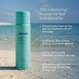 Aquage Mousse Coiffante Lissante 299g application sur cheveux