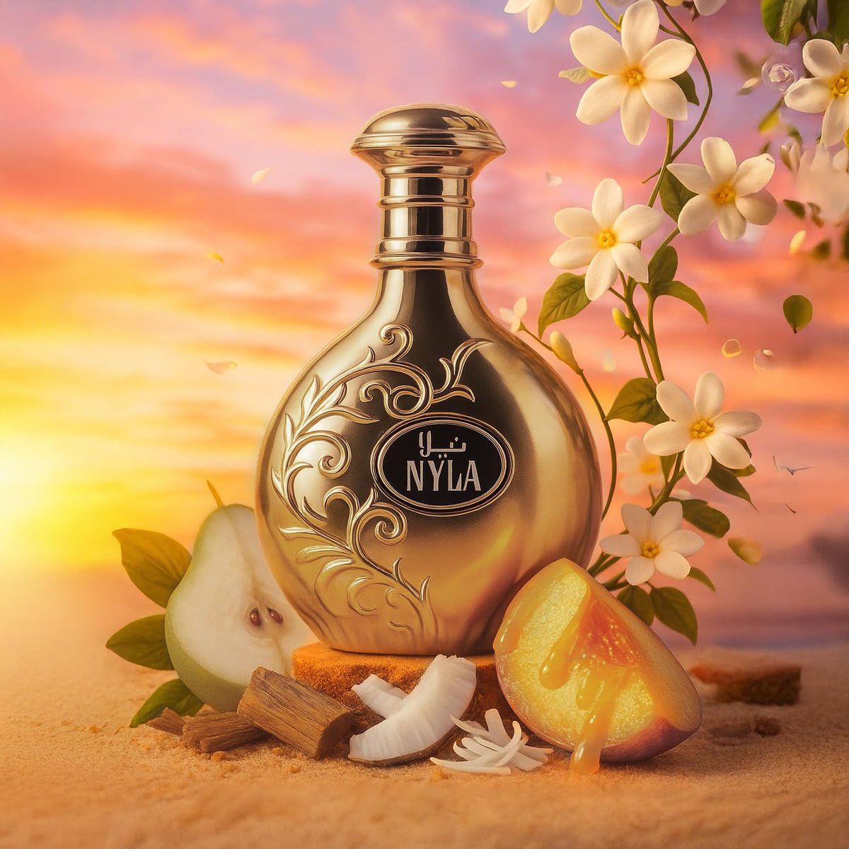 ARABIYAT Nyla 80ml sur une coiffeuse élégante