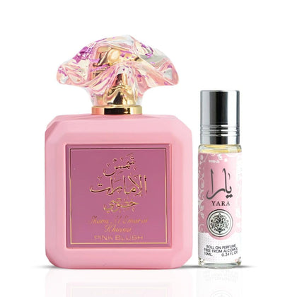 Ard Al Zaafaran Pink Blush 100ml et Yara Roll-On 10ml vue avant