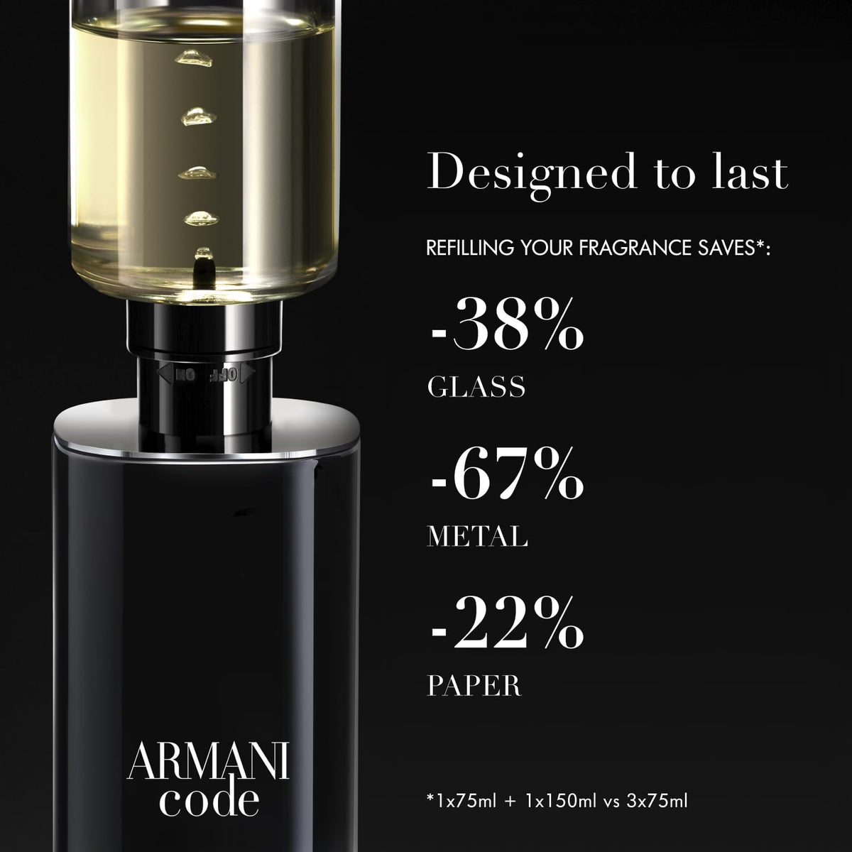 Armani Code Eau de Toilette 75ml avec un fond naturel