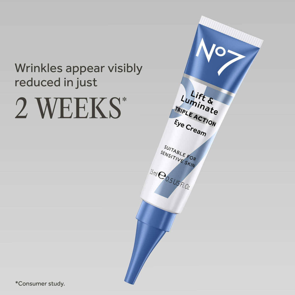 Arrière de la crème contour des yeux No7 avec informations sur les ingrédients