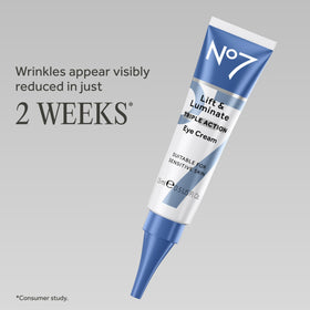 Arrière de la crème contour des yeux No7 avec informations sur les ingrédients