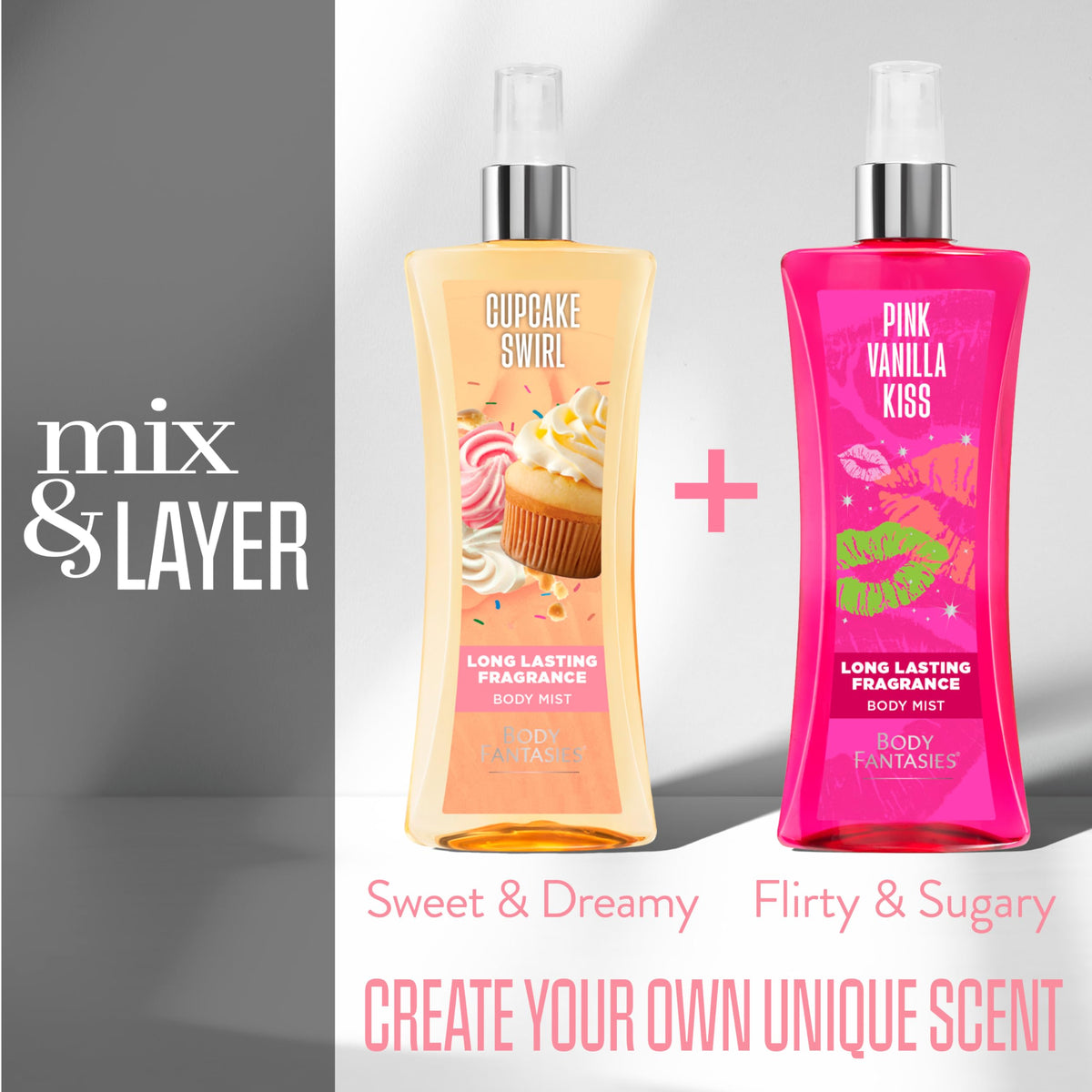 Arrière du flacon Body Fantasies Cupcake Swirl montrant les ingrédients