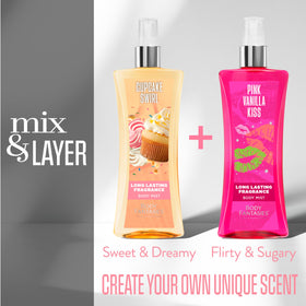 Arrière du flacon Body Fantasies Cupcake Swirl montrant les ingrédients