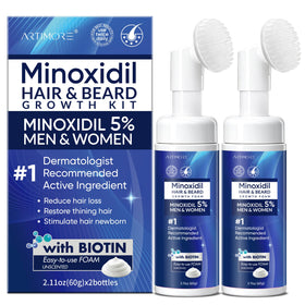 Artimore mousse de Minoxidil 5% pour cheveux, vue avant