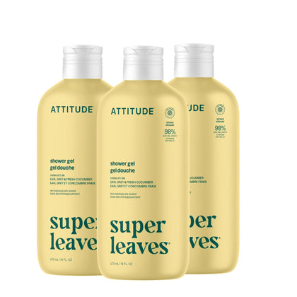 ATTITUDE Gel Douche EWG Vérifié 500ml, bouteille vue de face