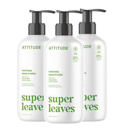 ATTITUDE savon liquide poire & ambre bouteille vue de face