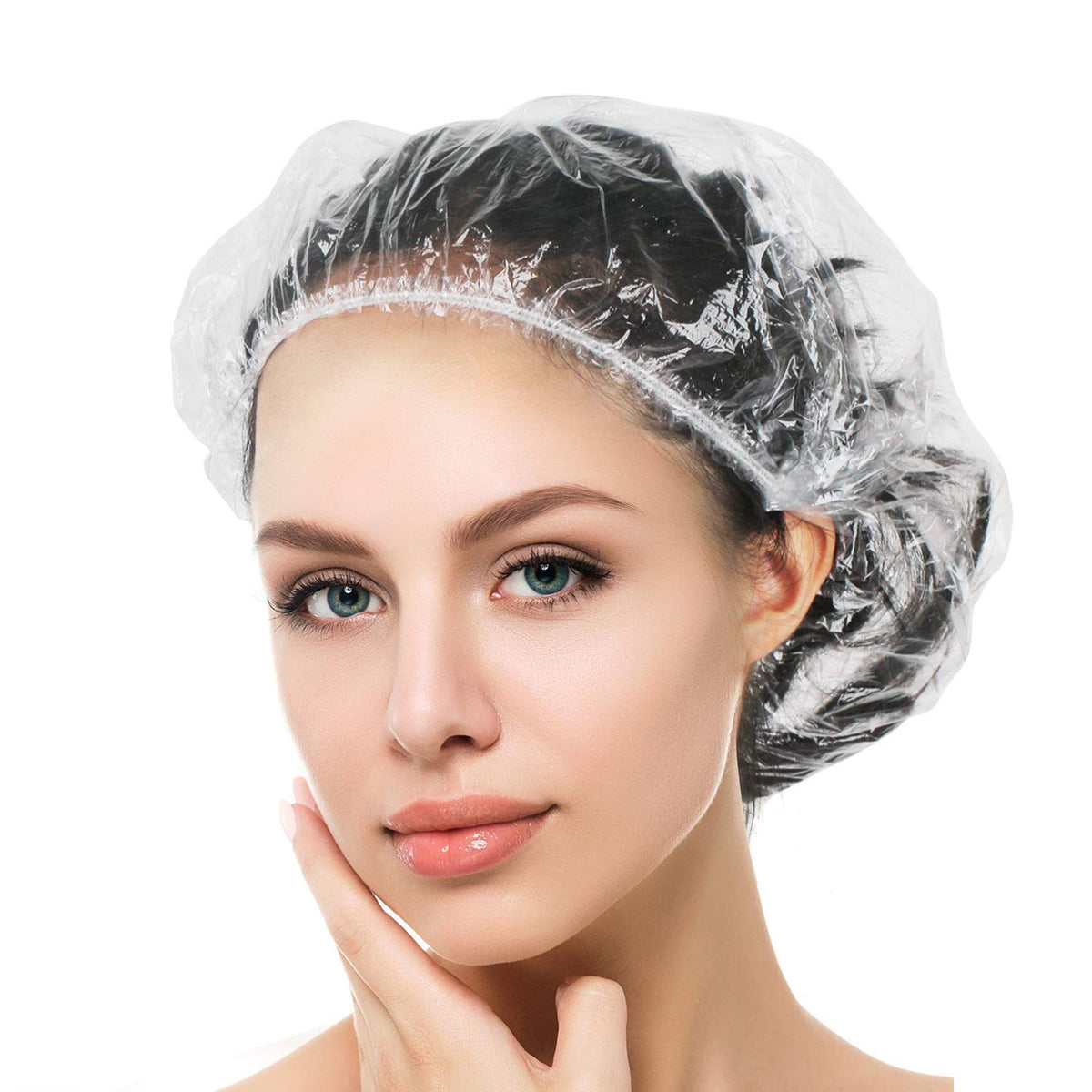 Auban bonnet de douche jetable transparent emballé individuellement