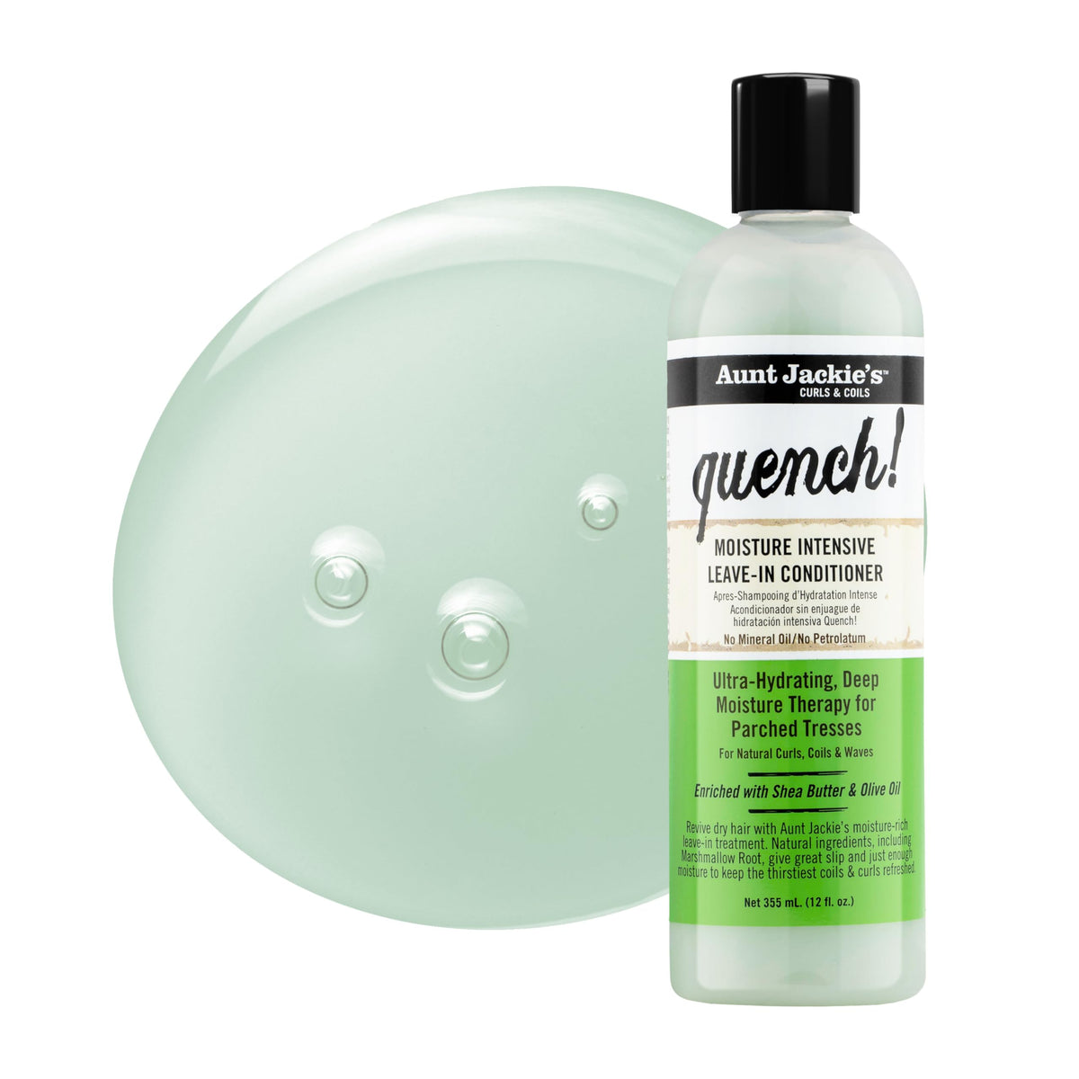 Aunt Jackie's Quench Moisture Conditioner application on curly hair