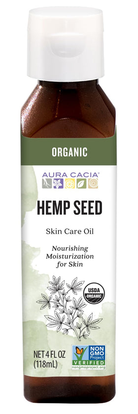 Aura Cacia Huile de Soin Hydratante Bio à l'Huile de Graines de Chanvre 118 ml - vue avant