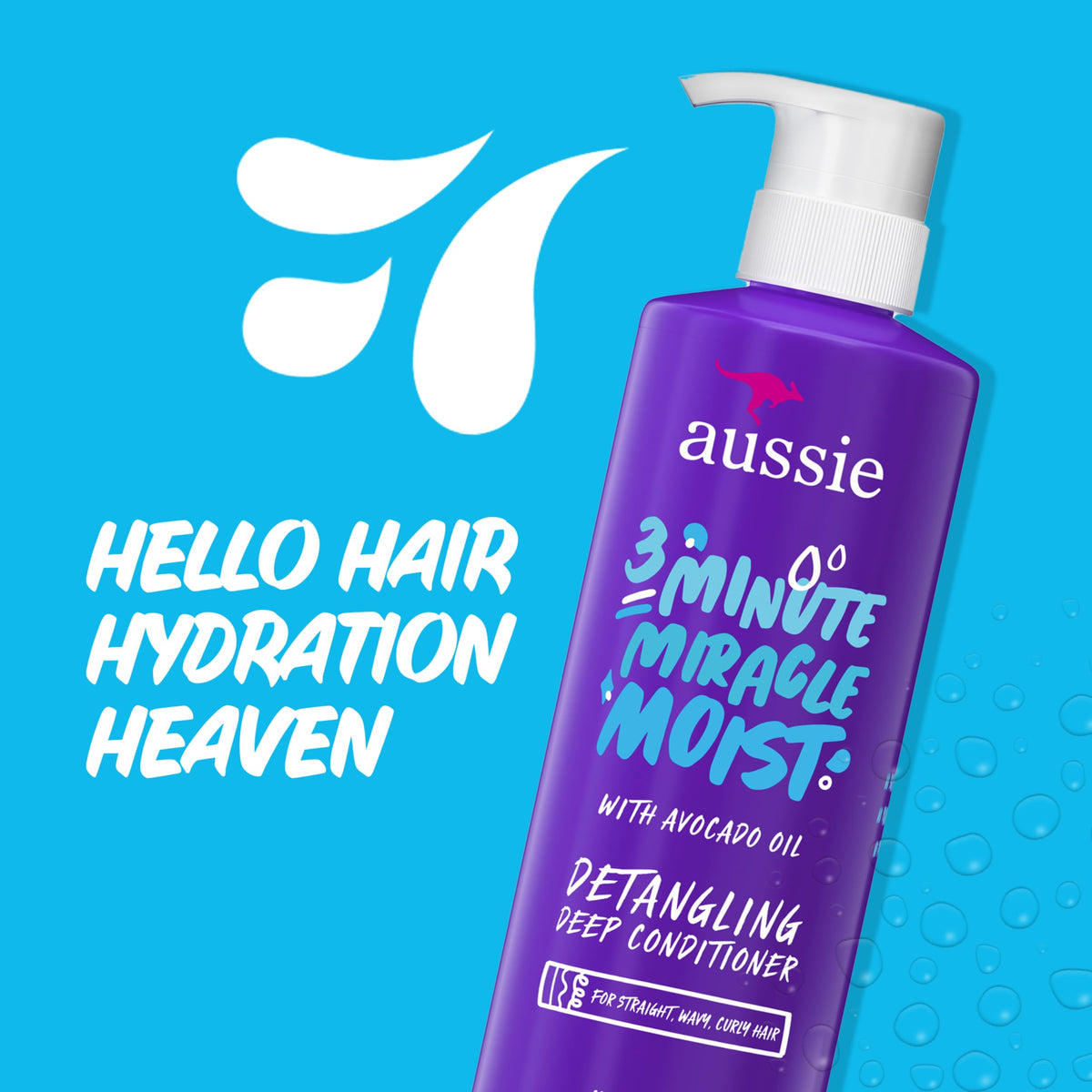 Aussie 3 Minute Miracle Moist sur fond blanc