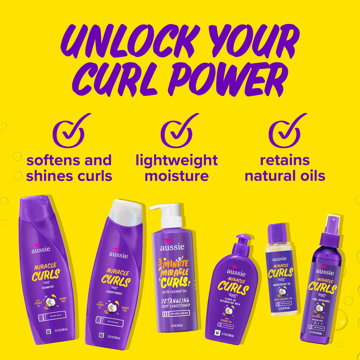 Aussie Miracle Curls Conditioner 12.1 oz vue avant