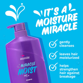Aussie Shampoo Miracle Moist 789g en situation sur le bord d'une baignoire