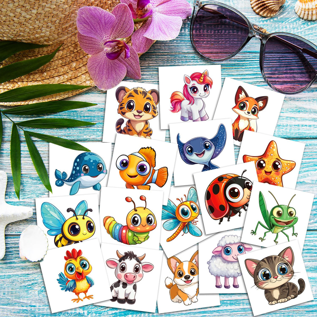 Autocollants animaliers grands formats 5x5 cm