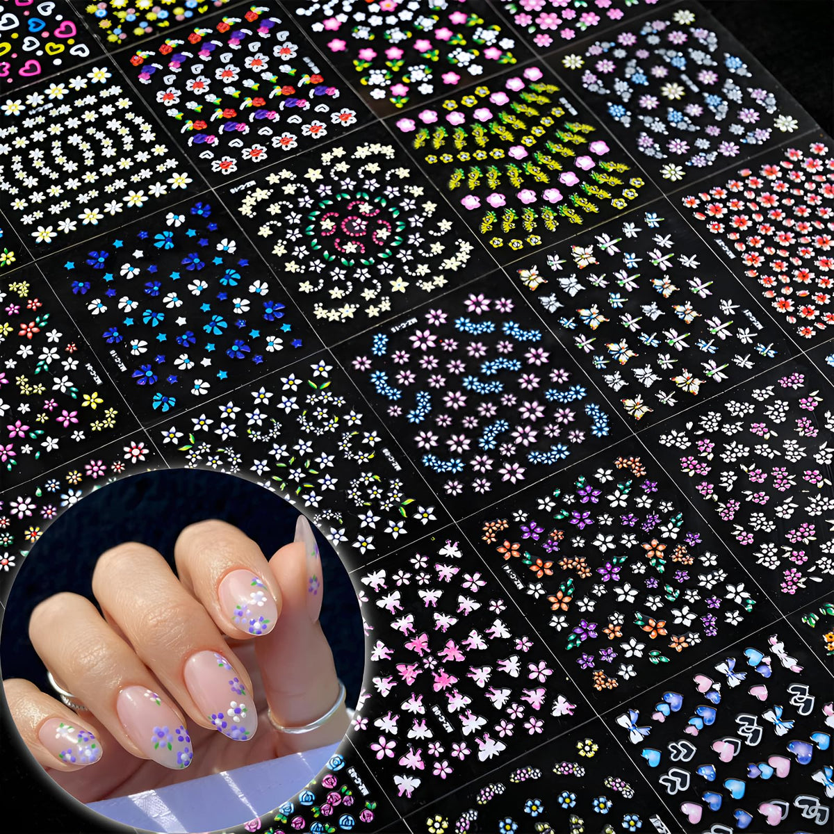 Autocollants d'ongles 3D SPLOCUDU sur table de manucure
