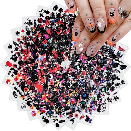 Autocollants d'ongles Halloween 3D SPLOCUDU avec motifs variés
