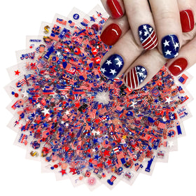 Autocollants Ongles 4 Juillet SPLOCUDU 30 feuilles avec motifs de drapeau