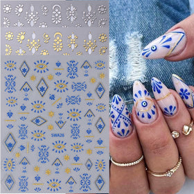 Autocollants pour ongles Boho dans un cadre de fête