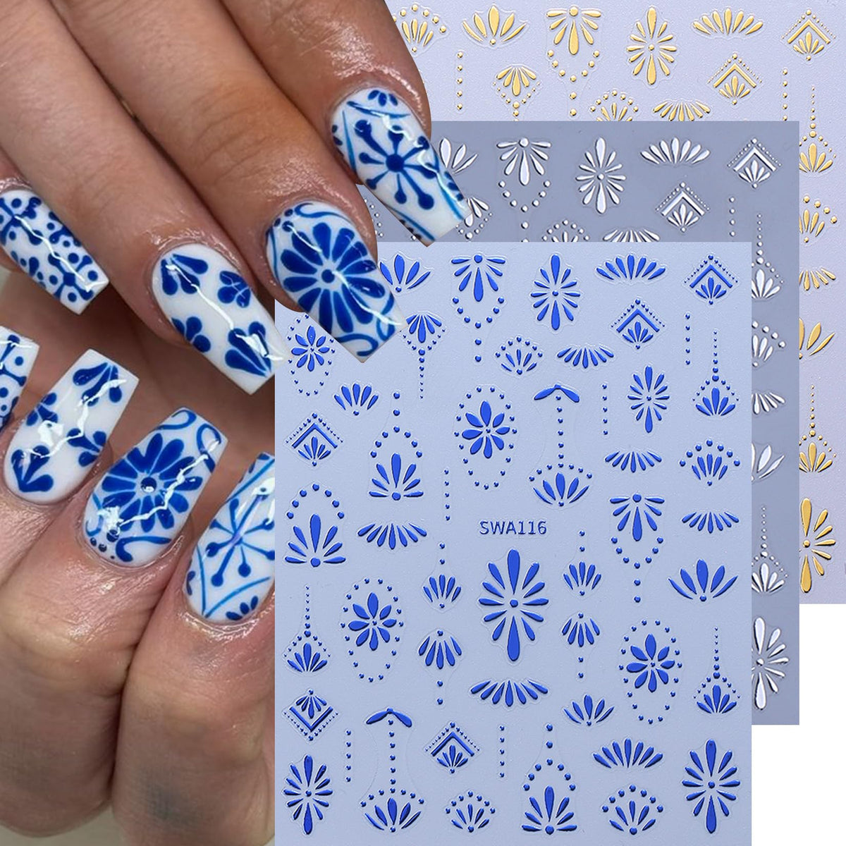 Autocollants pour ongles Boho sur un fond de manucure élégante