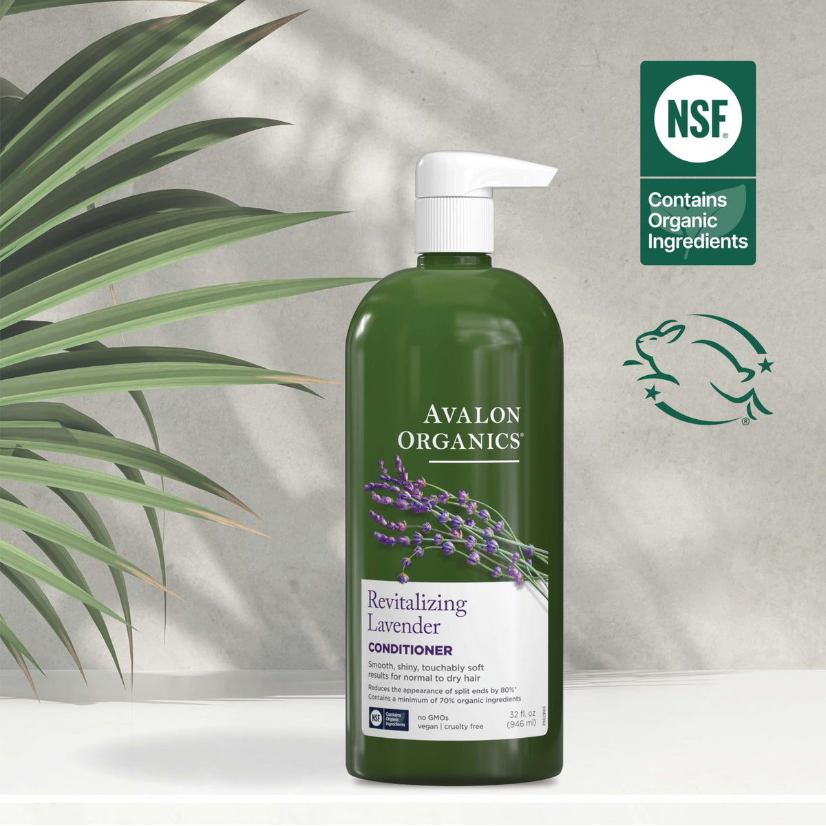 Avalon Organics Après-Shampooing Lavande et son emballage recyclé