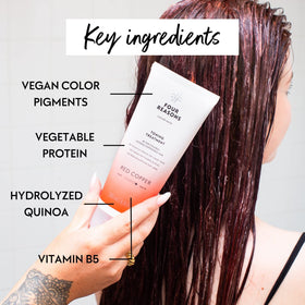 Avant/après de l'application du masque Color Mask Rouge Cuivre