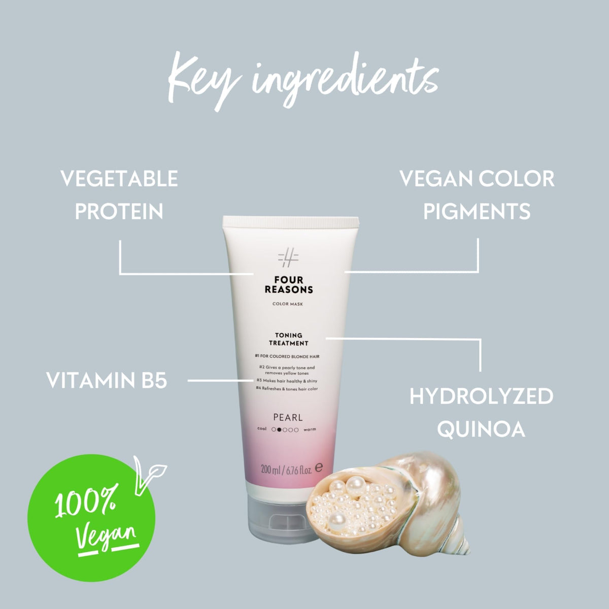 Avant et après application du masque Color Mask Pearl Blonde
