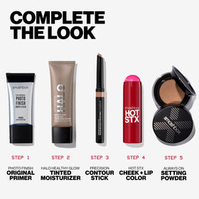 Avant et après application du Smashbox Halo
