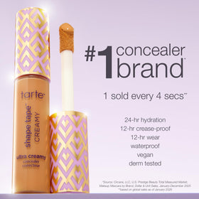 Avant et après application du tarte Tarte Shape Tape Crème