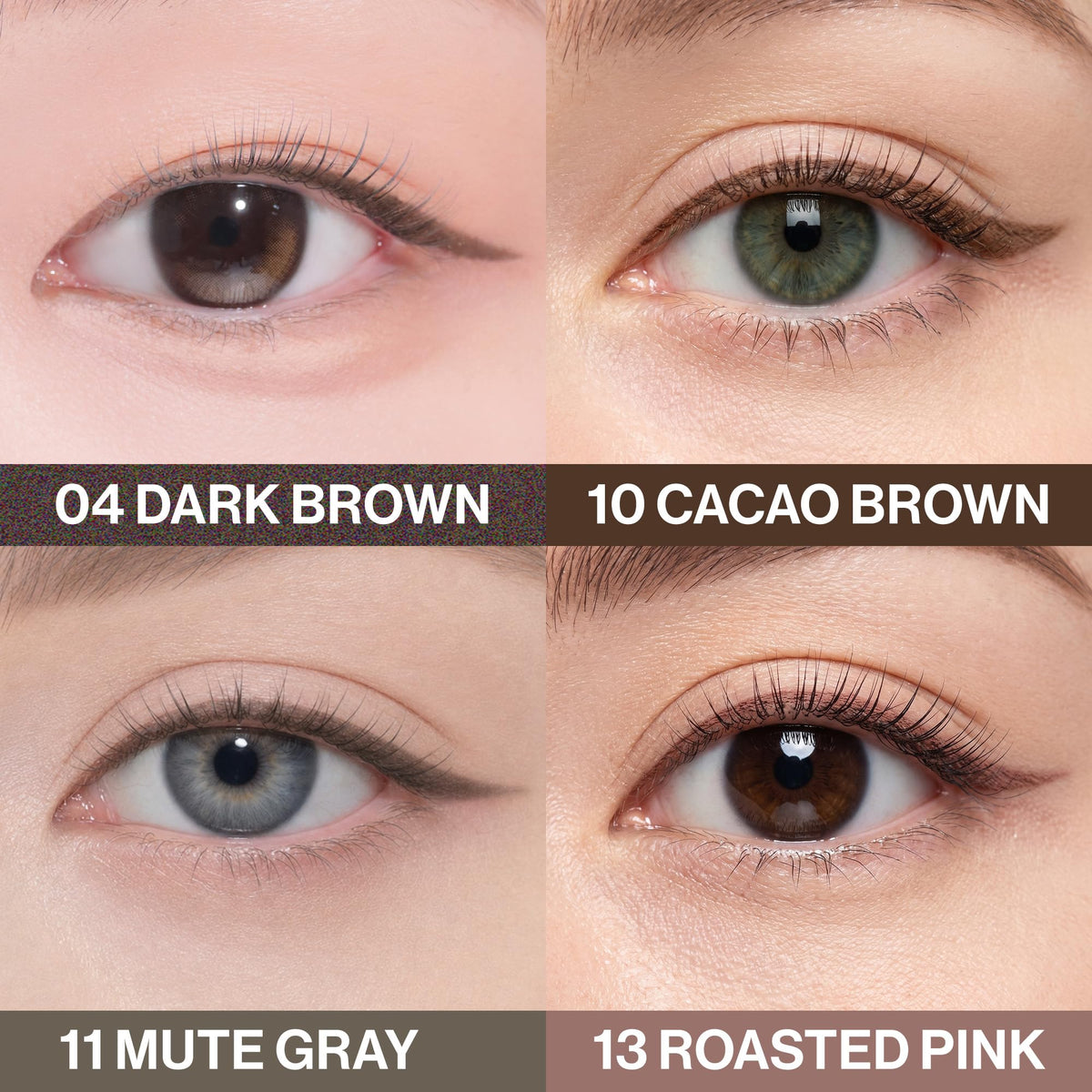 Avant et après l'application du crayon à yeux CLIO