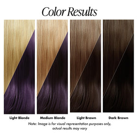Avant et après l'utilisation de la coloration Adore 186 Aubergine Riche