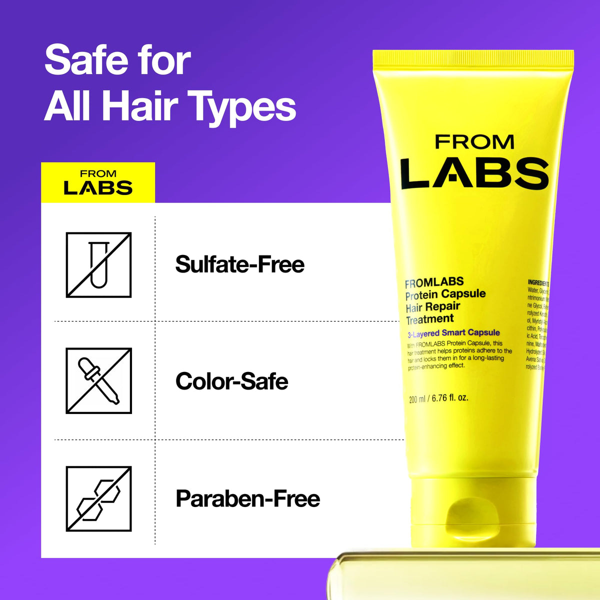Avant et après l'utilisation du masque capillaire FROMLABS