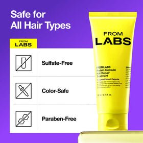 Avant et après l'utilisation du masque capillaire FROMLABS