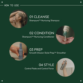 Aveda Shampure Shampoo 50ml avec ingrédients naturels en arrière-plan
