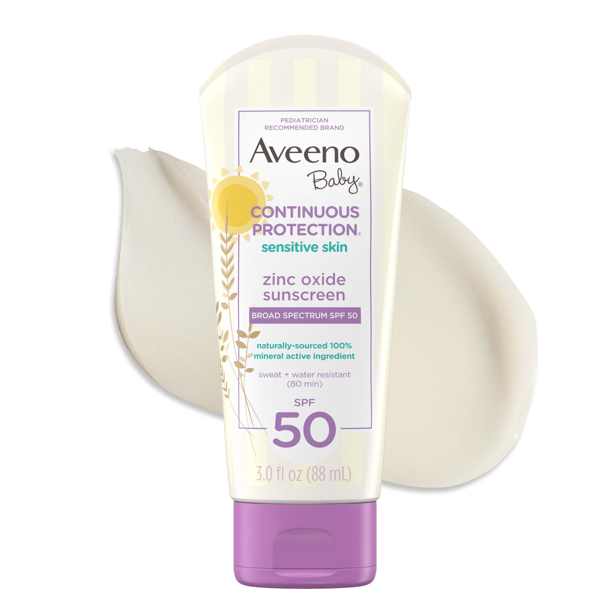 Aveeno Baby Crème Solaire Minérale SPF 50 120g avant